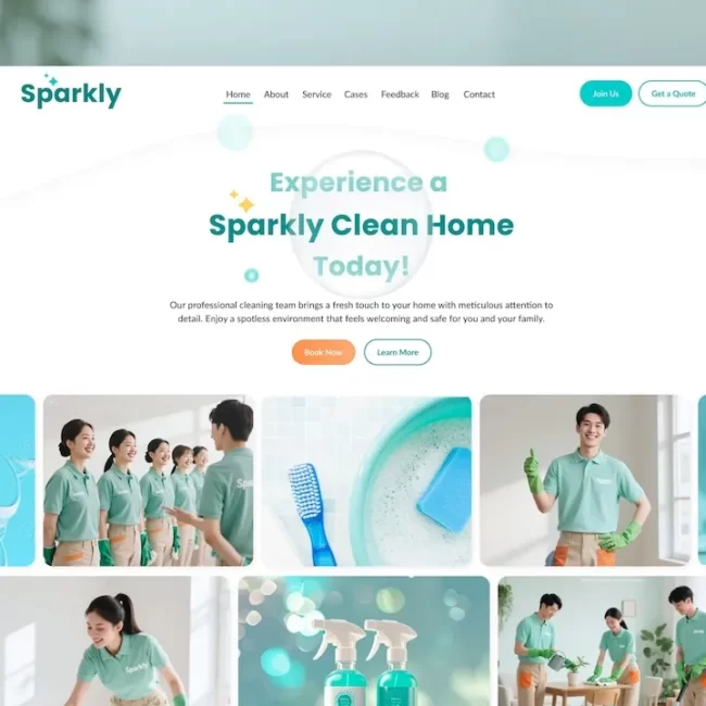 居家清潔品牌 Sparkly Clean Your Home 網站設計作品